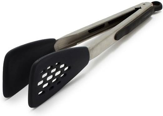 OXO Good Grips Silicone Flexible Tongs Stainless,Black,