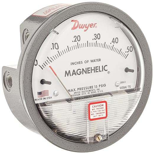 Dwyer 2000-0 Magnehelic Differential Pressure Gauge, 2000: 0-0.5" WC