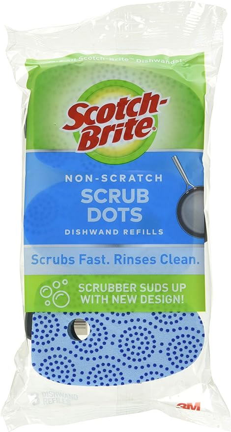 Scotch-Brite Scrub Dots, Non-Scratch Dishwand Refills, Fits All Scotch-Brite Dishwands, 18 Refills