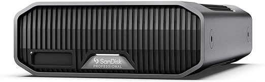 SanDisk Professional 8TB G-Drive Project - External HDD, Thunderbolt 3, USB (10Gbps), 7200RPM Ultrastar Hard Drive, Up to 250MB/s Read - SDPHG1H-008T-NBAAD
