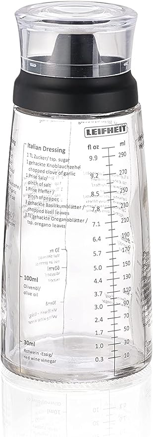 Leifheit Salad Dressing Shaker, Black/Transparent