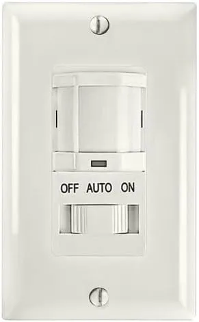 Intermatic iOS-DSIF-WH Motion Sensor, White - Automated Lighting Control with Adjustable Time Delay, Compatible with Lutron Caseta Home Automation Devices - Energy-Efficient & Reliable Performance