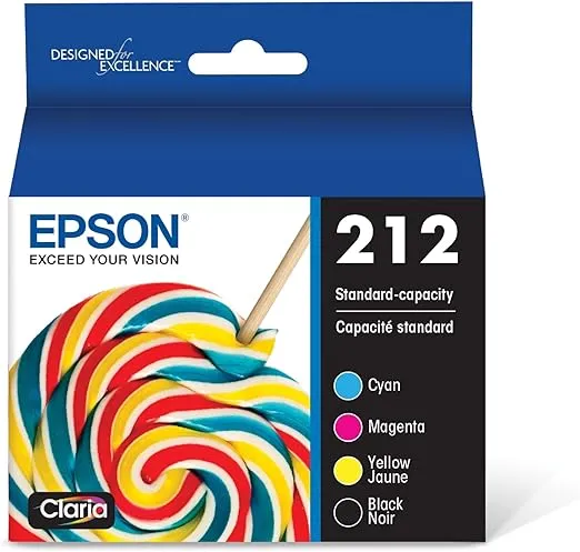 EPSON 212 Claria Ink Standard Capacity Black & Color Cartridge Combo Pack (T212120-BCS) Works with WorkForce WF-2830, WF-2850, Expression XP-4100, XP-4105