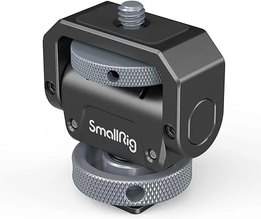 SmallRig Camera Monitor Mount Lite with Cold Shoe, Swivel 360° and Tilt 180° Holder for Field Monitor, LED, Flash and Video Shooting Photography Accessories, Max Load Capacity of 90° Tilt 3.2kg - 3809