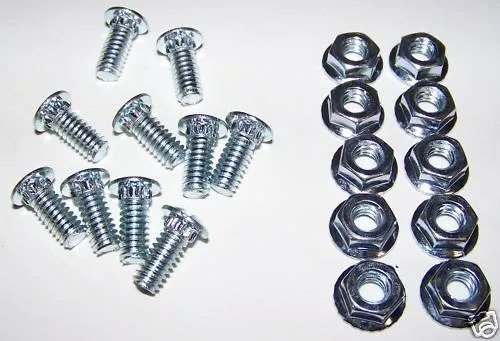 10 - 1/4" x 5/8" TRACK BOLTS AND LOCK NUTS Garage Door Hardware Screw