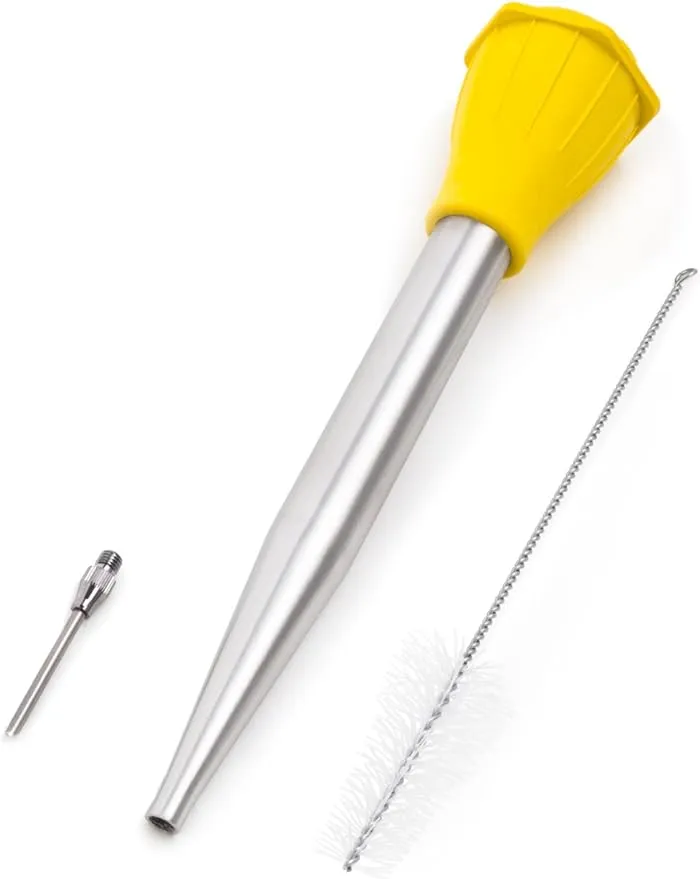 Fox Run Injector and Cleaning Brush Turkey Baster, 2 x 4.75 x 14.25 inches, Stainless Steel