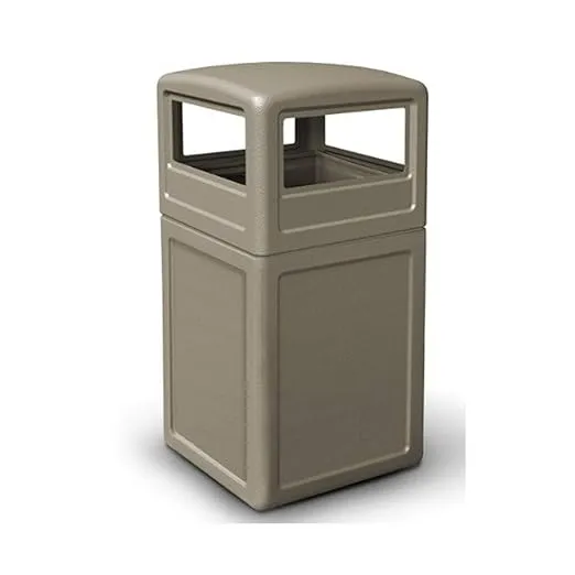Commercial Zone-73290299PolyTec 42 Gallon Square Waste Container with Dome Lid Color: Beige