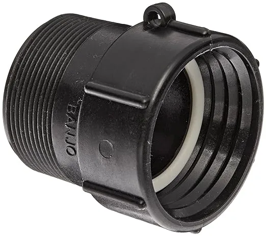 Banjo TA283 Polypropylene Tank Fitting, 2" Buttress x 2" Male NPT Threads with Gasket