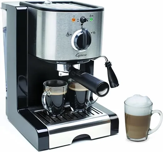 Capresso 116.04 Pump Espresso and Cappuccino Machine EC100, Black and Stainless, 46 oz