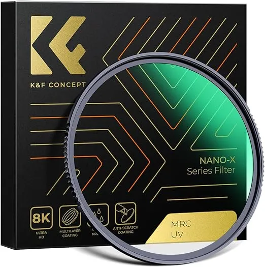 K&F Concept 72mm MC UV Protection Filter with 28 Multi-Layer Coatings HD/Hydrophobic/Scratch Resistant Ultra-Slim UV Filter for 72mm Camera Lens (Nano-X Series)