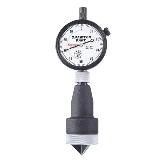 Starrett Inch Reading Dial Indicator Internal Chamfer Gage - 0-1" Range, .001" Graduations, 0-90 Angle - 683-3Z