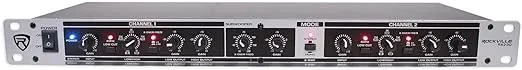 Rockville RX230 2 Stereo / 3 Way Mono Crossover with XLR Input and Output, Black