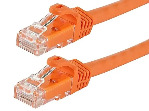 Monoprice Flexboot Cat6 Ethernet Patch Cable - RJ45, Stranded, 550Mhz, UTP, Pure Bare Copper Wire, 24AWG, 7 feet, Orange