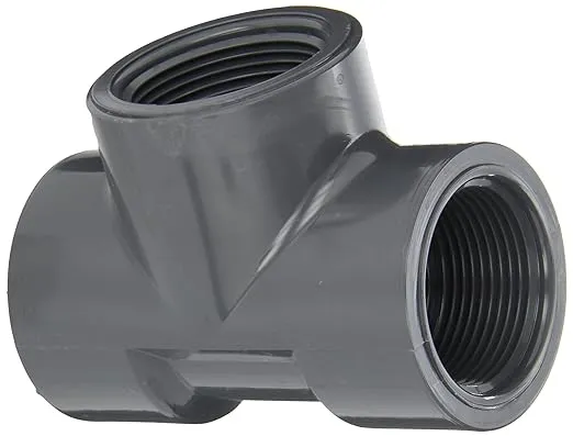 Spears 805 Series PVC Pipe Fitting, Tee, Schedule 80, 1-1/4" NPT Female