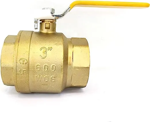 CMI Inc - 3" Brass Ball Valve, Female Threaded Full Port, NPT Water Shut-Off Valve with Handle for Irrigation, Pool, & Commercial Pipe Systems – For Hot & Cold Water, Gas, Oil & Air Lines - 1 Pack