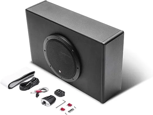 Rockford Fosgate P300-8P Punch 8" 300-Watt Amplified Subwoofer in Ported Enclosure - Slim Design for Tight Spaces - Black