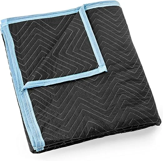 Sure-Max Moving & Packing Blanket - Ultra Thick Pro - 80" x 72" (65 lb/dz weight) - Professional Quilted Shipping Furniture Pad Black - 1 Blanket