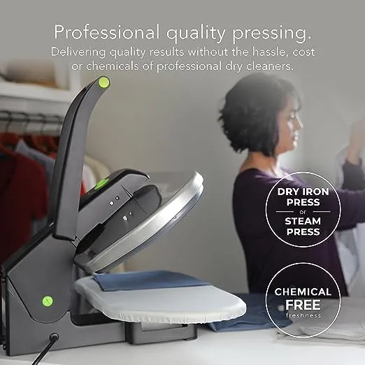 Steamfast SF-680 Digital Steam Press with Multiple Fabric Settings and Steam Burst Function,Stainless/Black, Stand