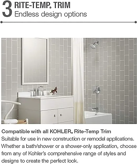 KOHLER 8304-K-NA Rite-Temp Pressure-Balancing Valve Body and Cartridge Kit, Shower Valve System