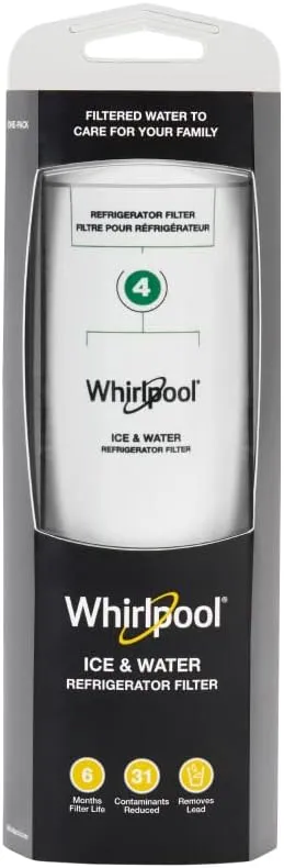 Whirlpool Refrigerator Ice and Water Filter 4 - WHR4RXD1, Single-Pack, Green