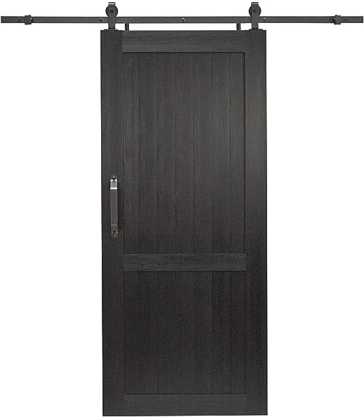 LTL Home Products MLB3684BHKD Millbrooke Ready to Assemble PVC Barn Door Kit, 36" x 84", Black