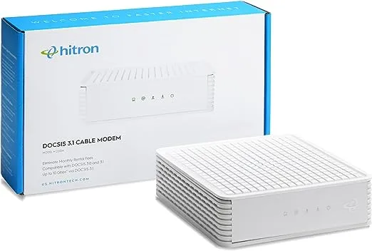 Hitron CODA DOCSIS 3.1 Modem | 1 Gbps Max Internet Speeds | Certified with Comcast Xfinity, Charter Spectrum, Cox & More | 10x Faster Than DOCSIS 3.0 | Cable Modem with 1 Gbps Ethernet