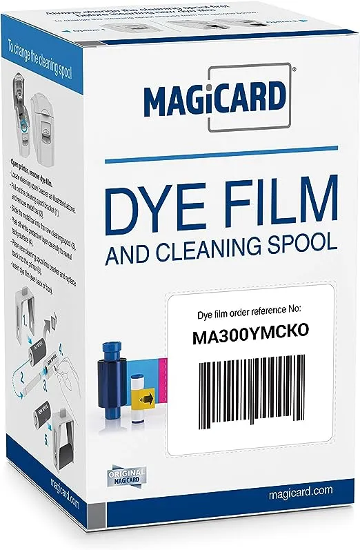 Genuine Magicard MA300YMCKO Color Ribbon for Enduro & Rio Printers,300 Images/roll