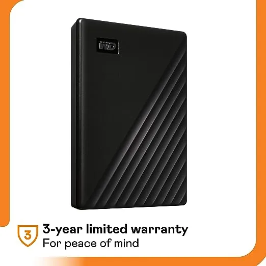 WD 6TB My Passport, Portable External Hard Drive, Black, Backup Software with Defense Against ransomware, and Password Protection, USB 3.1/USB 3.0 Compatible - WDBR9S0060BBK-WESN