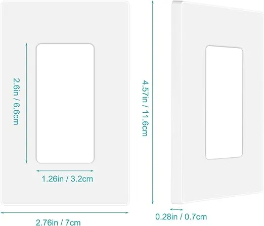 20 Pack 1-Gang Screwless Wall Plate, Decora Outlet Cover Plates, 4.57” H x 2.76” L, for Light Switch, Dimmer, GFCI, USB Outlet