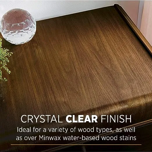1/2 pt Minwax 23333 Clear Polycrylic Water-Based Protective Finish Satin
