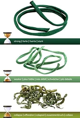 Soft Plant Ties for House and Garden Plants - Environmentally Friendly Stretchy Green Plant Tape and Garden Twine Plant String 2 Pack (Green Bio Roll x 2)