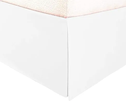 Superior 100% Brushed Microfiber Pleated Bed Skirt, Queen, White