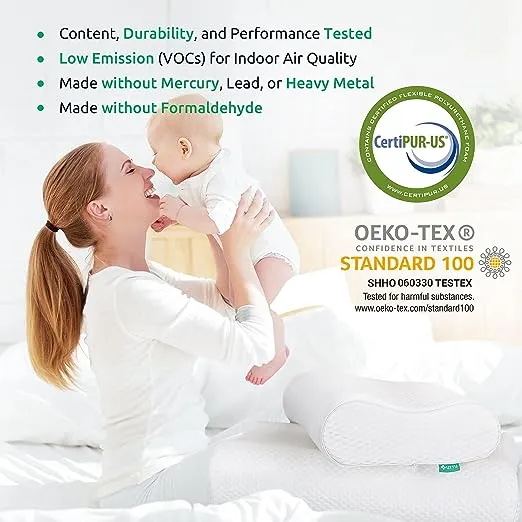 UTTU Cervical Pillow for Neck Strain Relief, Memory Foam Neck Pillow for Sleeping, Contour Cooling Pillow for Side Sleeper, Adjustable Orthopedic Sandwich Pillow, Queen(23.6"×14"×4.7"/3.9")