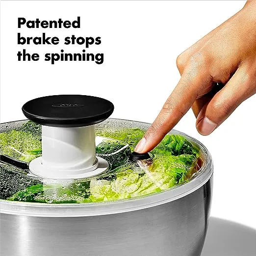 OXO Good Grips Stainless Steel Salad Spinner, 6.34 Qt.