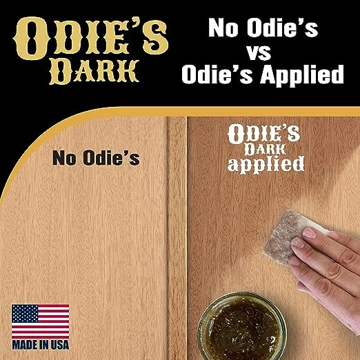 ODIE'S Dark •Finish and Stabilizer for Wood •Darkens with Age •9 Ounce Glass Jar •Food Safe and Solvent Free Non Toxic Finish with Amazing One Coat Application and Leaves a Lustrous Sheen