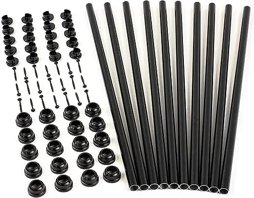 Titan Snap 'n Lock Baluster Kits - Round - Alum - Smooth - Black - 25"