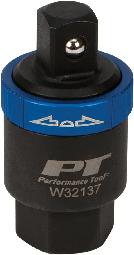 Performance Tool W32137 1/2-Inch Drive Ratcheting Breaker Bar Adapter - Converts Breaker Bar or Sliding T-Handle into Ratchet - Reversible Ratcheting Mechanism with Anodized Switch Collar