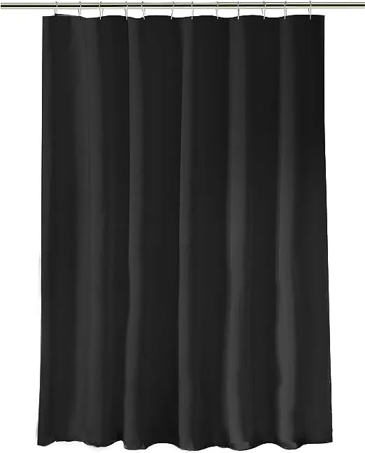 Bath Bliss Heavy Shower Curtain Liner, 12 Rust Resistant Metal Grommets, 3 Weighted Magnet Hem, Black