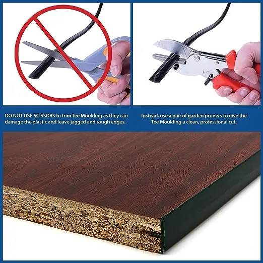 Outwater Plastic T molding 3/4 Inch Wide Dark Cherry Woodgrain Flexible Polyethylene Center Barb Tee Moulding 25 Foot Coil