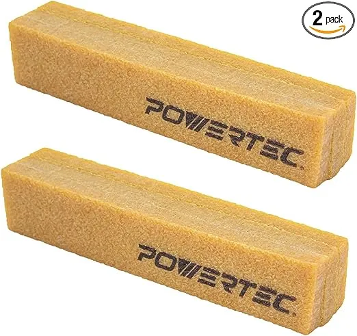 POWERTEC 71002-P2 Abrasive Cleaning Stick for Sanding Belts & Discs 8-1/2" 2PK | Natural Rubber Eraser - Woodworking Shop Tools for Sanding Perfection