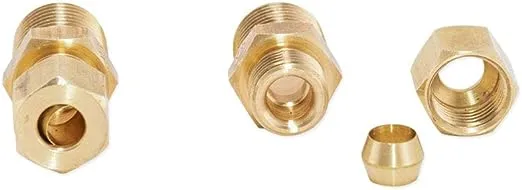 EZ-Flo 10 Inch Line Water Filter, Brass 1/4 Inch MIP x 7/16 Inch Compression Adapters, 1500 Gallon Capacity, 60461N