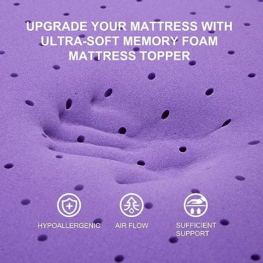 SINWEEK Mattress Topper Twin XL, 2 Inch Gel Memory Foam Mattress Topper College Dorm Ventilated Soft Mattress Pad, Bed Topper, CertiPUR-US Certified