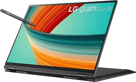 LG gram 16” 2in1 Lightweight Laptop, Intel 13th Gen Core i7 Evo Platform, Windows 11 Home, 32GB RAM, 1TB SSD, Black