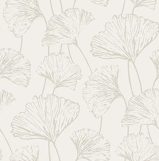 NuWallpaper NUS3578 Silver Hikarigaoka Peel & Stick Wallpaper, Metallic