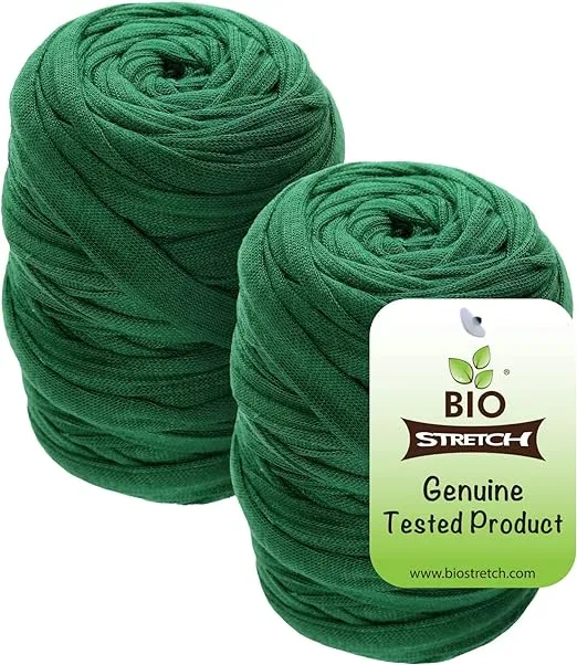 Soft Plant Ties for House and Garden Plants - Environmentally Friendly Stretchy Green Plant Tape and Garden Twine Plant String 2 Pack (Green Bio Roll x 2)