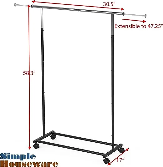 Simple Houseware Standard Rod Garment Rack