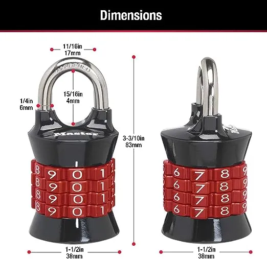 Master Lock 1535D Locker Lock Set Your Own Combination Padlock, 1 Pack, Colors May Vary