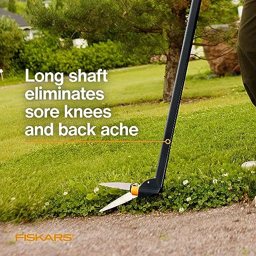 Fiskars Grass Shears, Long Handle, 36-Inch Handle Lawn Shears for Trimming Grass while Standing, Grass Cutter with 360-Degree Swivel Blade