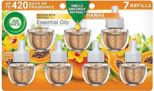 Air Wick Plug in Scented Oil Refill, 7 ct, Hawaii, Air Freshener, Essential Oils