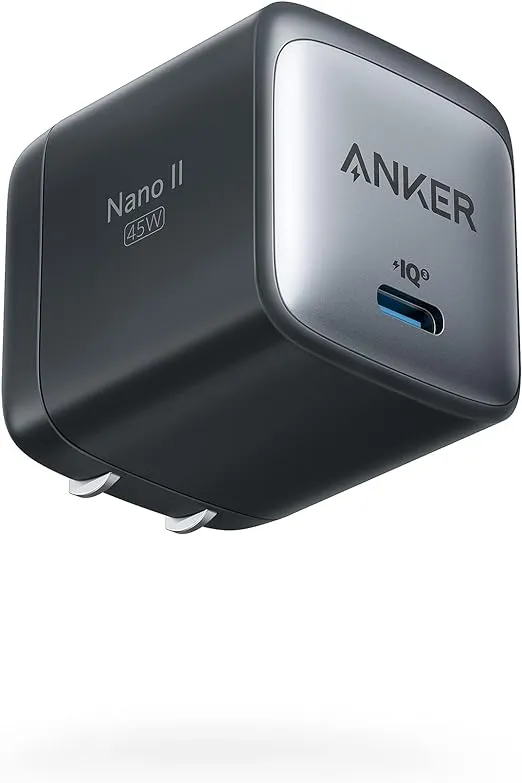 Anker USB C Charger, 713 Charger (Nano II 45W), GaN II PPS Fast Compact Foldable Charger for MacBook Pro, Galaxy, iPhone 15, Steam Deck, and More